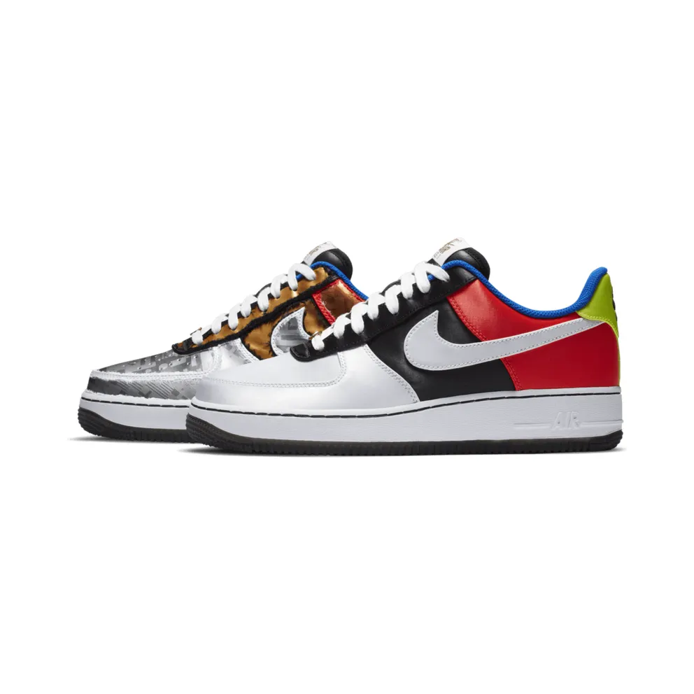 Nike Air Force 1 Low Hidden Message Black/Metallic Silver-Chile Red (DA1345-014)