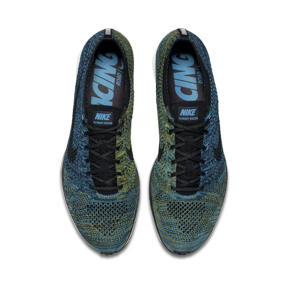 Nike Flyknit Racer Blue Glow Yellow Strike Blue Glow/Black-Yellow Strike (526628-405)