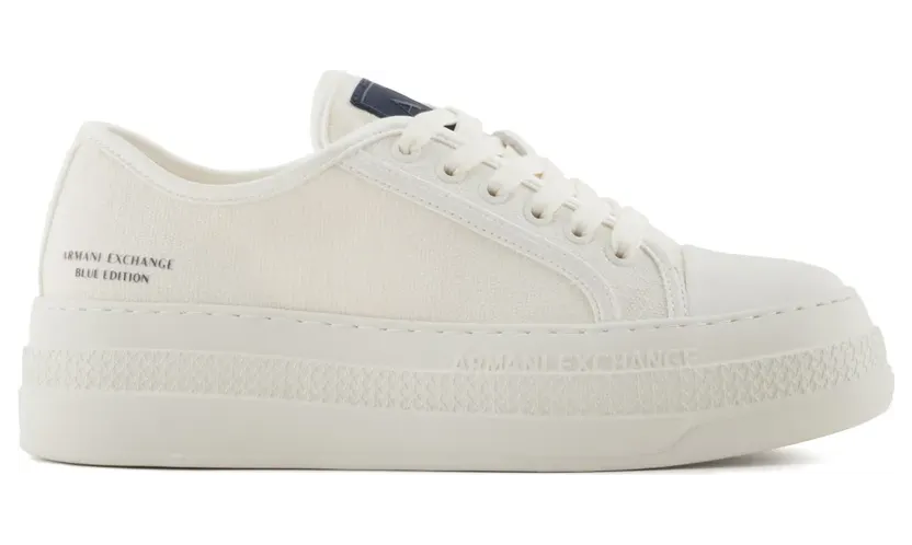 Armani Exchange Canvas sneakers met plateauzool – Wit (XW001196AF14599)