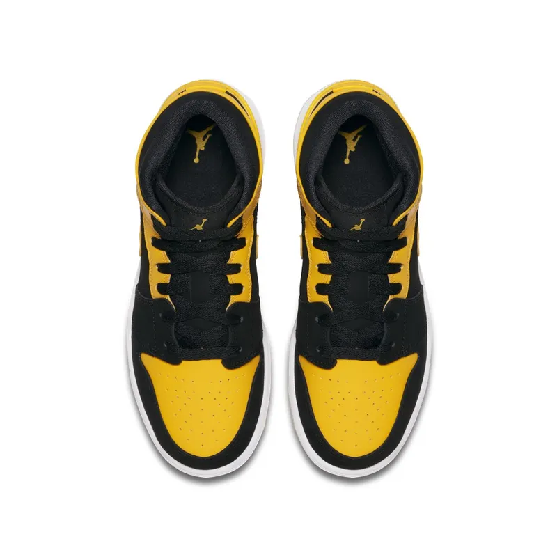 Jordan 1 Retro Mid New Love 2017 (GS) Black/Varsity Maize-White (554725-035)