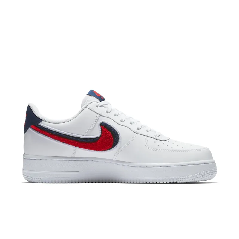 Nike Air Force 1 Low 3D Chenille Swoosh White Red Blue White/University Red-Blue Void (823511-106)