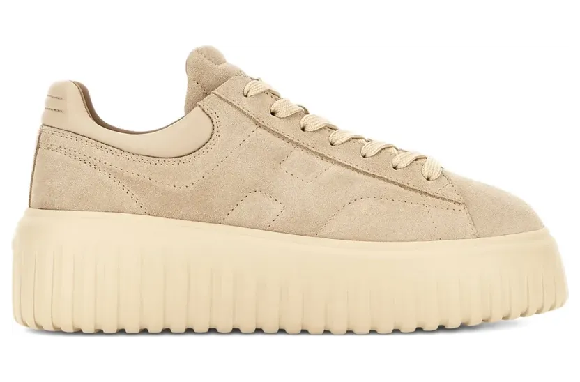 Hogan H-Stripes suède met plateauzool “Brown” (HXW6450FC6TPJQ)