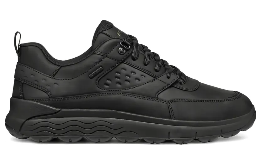 Geox Spherica Leisure geperforeerde leren sneakers – Zwart (U46FDD000FFC9999)