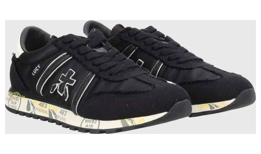 Premiata Lucy Suede and Nylon Sneakers Black (LUCYD8140)