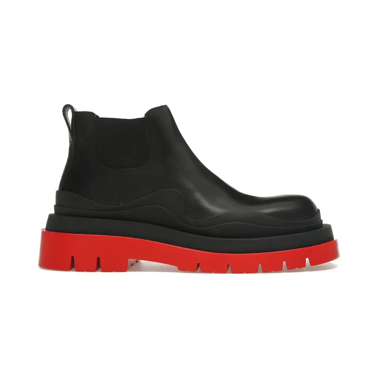 Bottega Veneta Tire Ankle Chelsea Boot Black Red (630300VBS501028)
