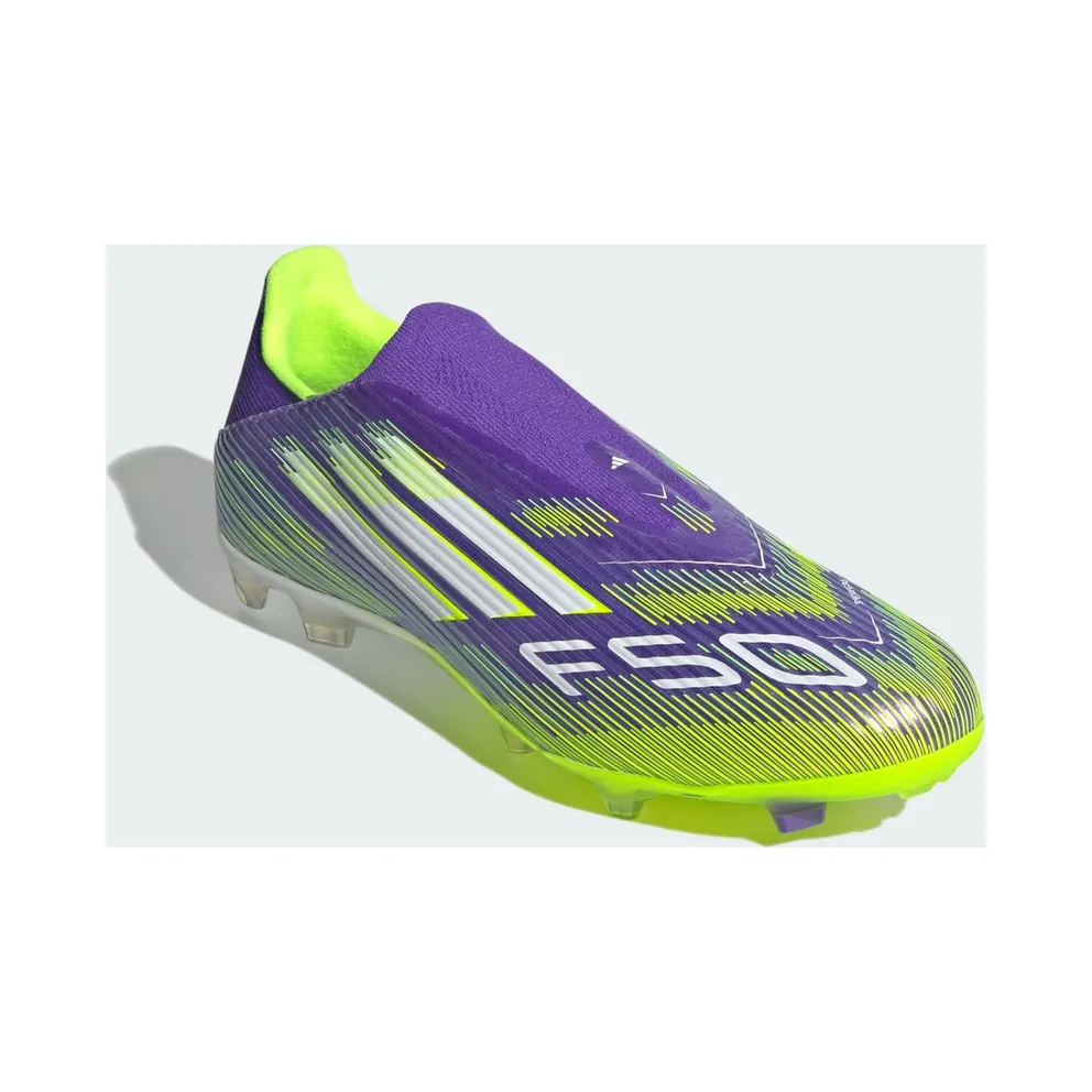 adidas F50 League Laceless FG/MG Purple Rush Cloud White Lucid Lemon (JH7734)