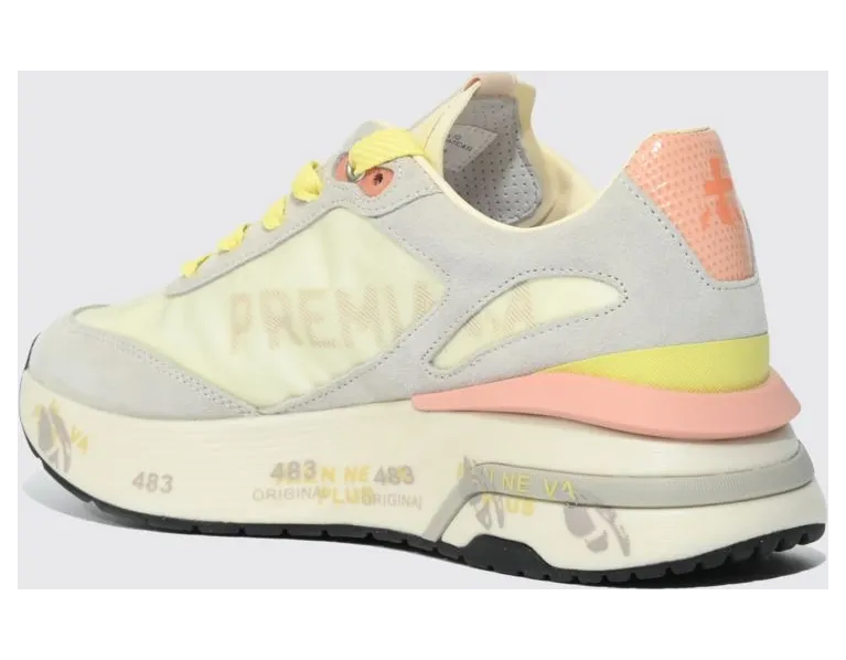 Premiata Moerund Laminated Leather and Mesh Sneakers Yellow (MOERUND8081) (2)