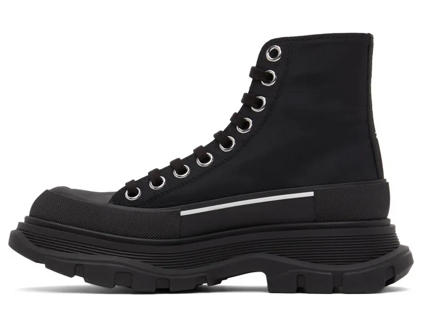 Alexander McQueen Black Logo Tread Slick High Sneakers (676718W4RQ2) (3)