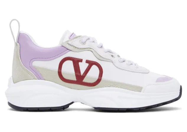 Valentino White and Purple Valentino Garavani VLogo Sneaker (UW0S0AB1KCX)