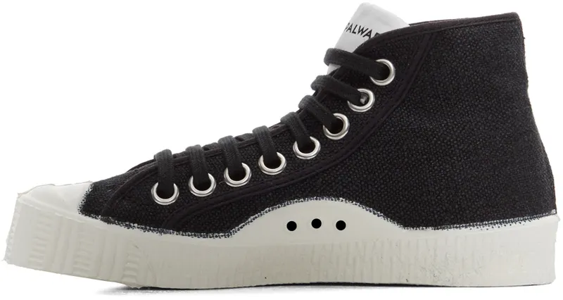 Spalwart Black Linen Special Mid Sneakers (34051109999)