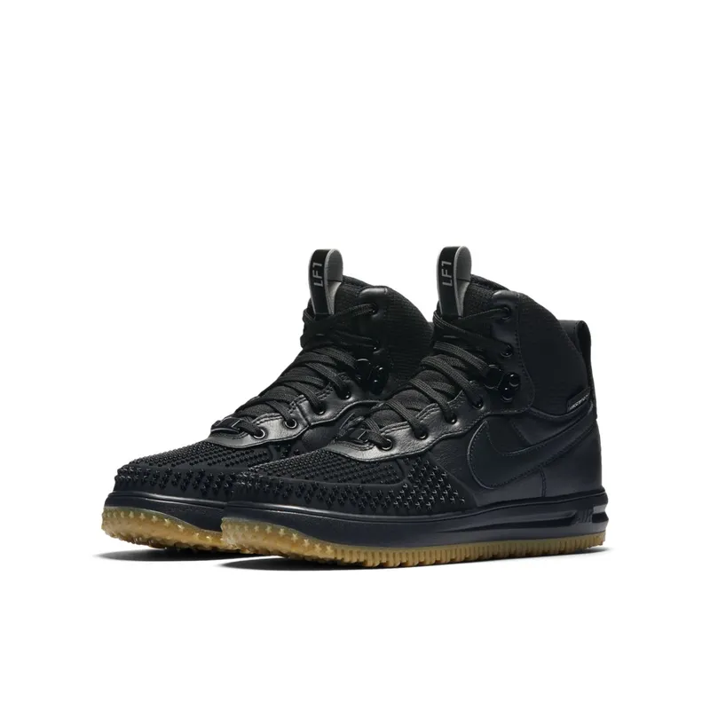 Nike Lunar Force 1 Duckboot Black Gum (GS) Black/Black-Metallic Silver-Anthracite (882842-001)