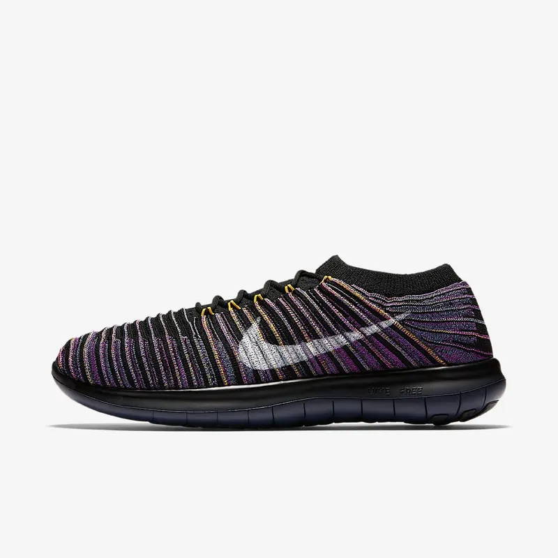 Nike Free Run Motion Flyknit Black Vivid Purple (847660-002)