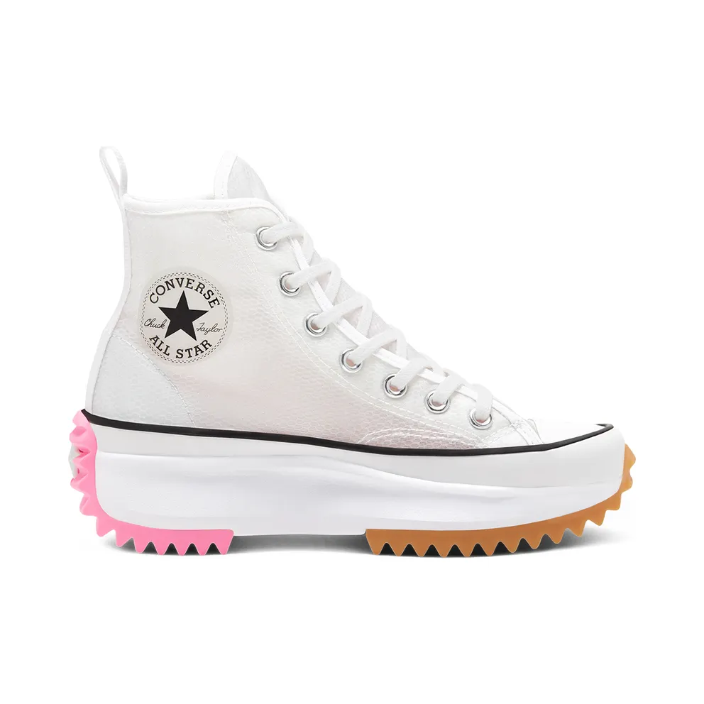 Converse Run Star Hike High Concrete Heat White White/Black-Electric Blush (167851C)
