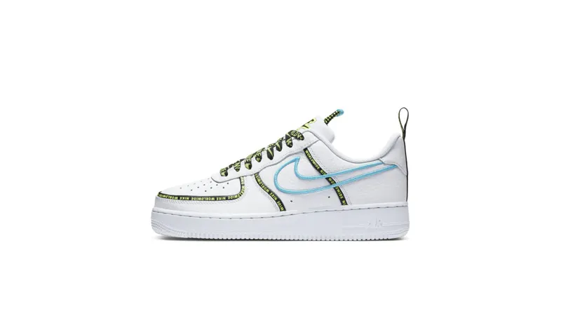 Nike Air Force 1 Low Worldwide White Blue Fury Volt White/Blue Fury-Black-White (CK7213-100)
