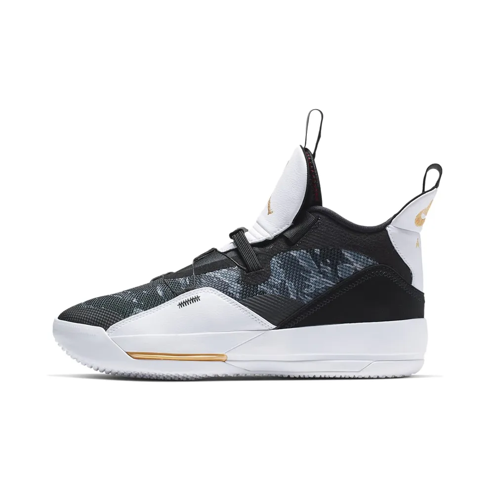 Jordan XXXIII Camo Black/Metallic Gold-White-University Red (AQ8830-016)