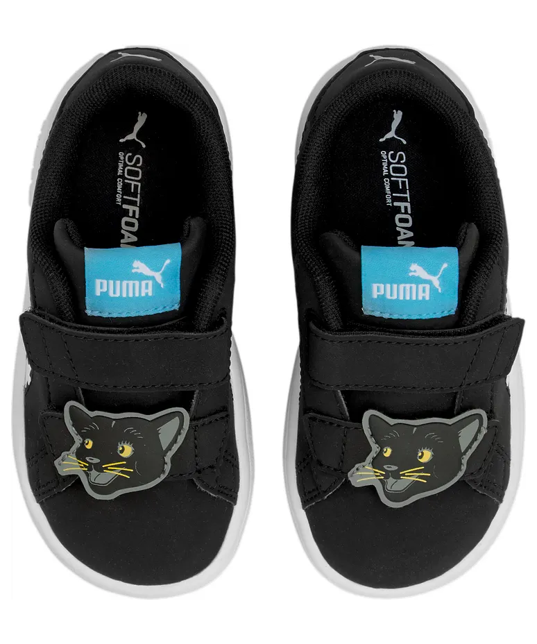 Puma Smash v2 Summer Animals babysneakers Wit/Zwart (368789-01)