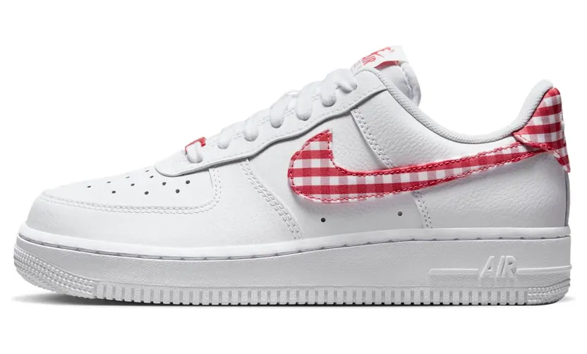 Nike Air Force 1 Low ’07 Essential White Mystic Red Gingham (DZ2784-101)