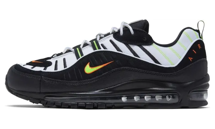 Nike Air Max 98 ‘Highlighter Platinum Tint/Electric Green/Bright Crimson/Black (640744-015)