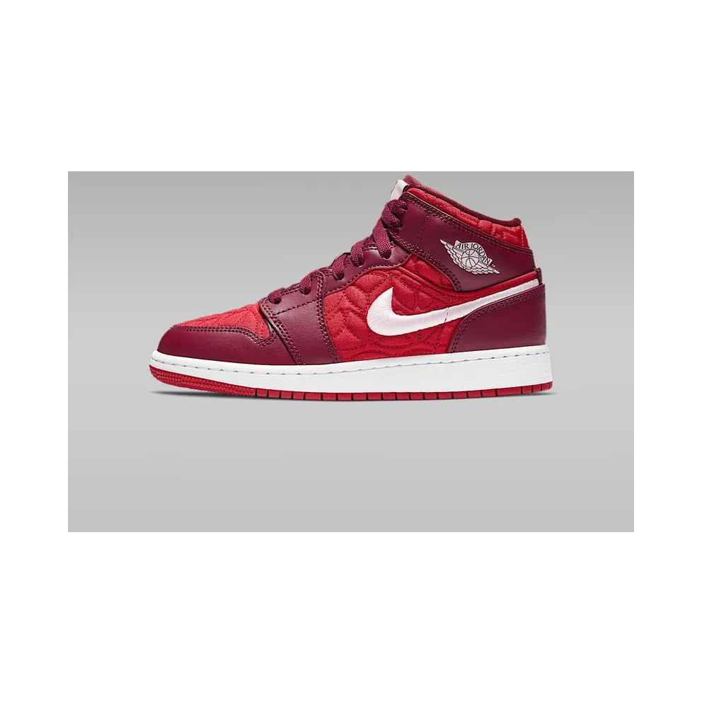Jordan 1 Mid SE Red Quilt (GS) Deep Red/Sail-Gym Red (AV5174-600)