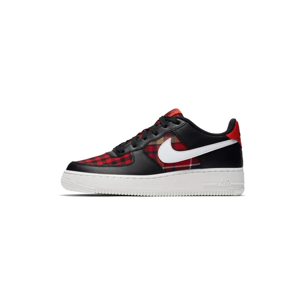 Nike Air Force 1 Low Flannel (GS) Black/Summit White-Habanero Red (849345-004)