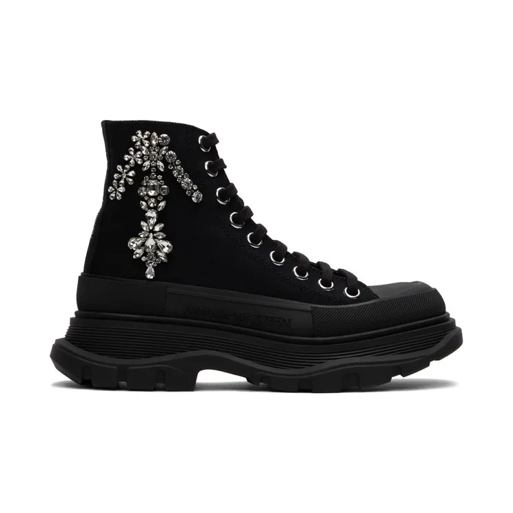 Alexander McQueen Black Tread Slick High-Top Sneakers (701164W4TG2)
