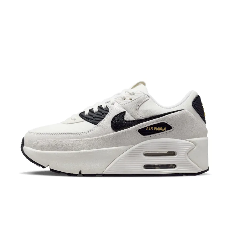 Nike Air Max 90 LV8 White Metallic Gold Black (HQ3497-100)