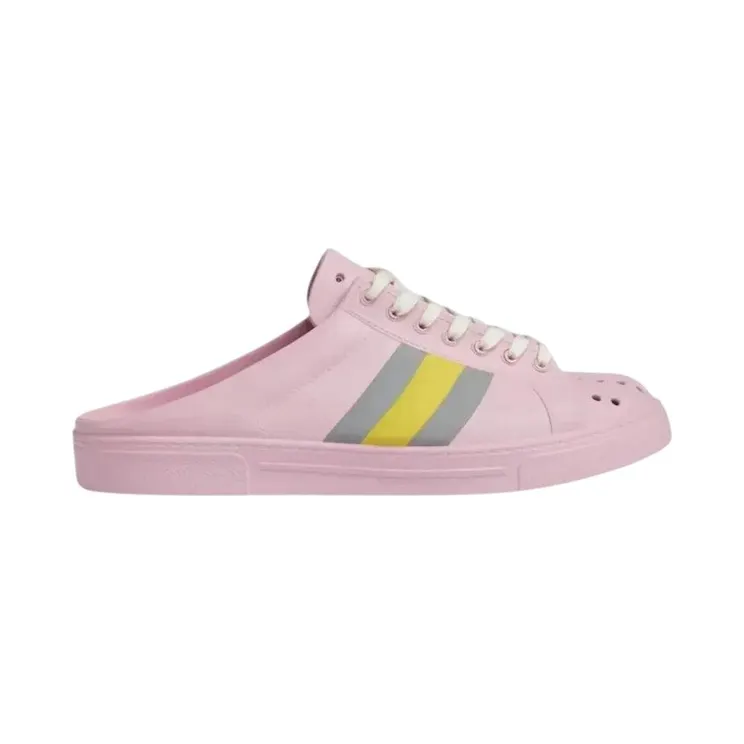 Gucci Ace Web Rubber Mules Pink Yellow (780312S345)