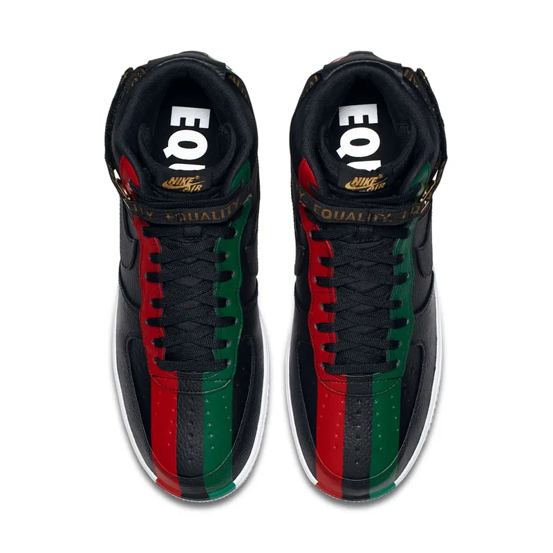 Nike Air Force 1 High Black History Month (2018) Black/Black-University Red (836227-002)