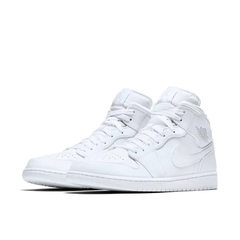 Jordan 1 Mid White/Pure Platinum White/Pure Platinum (554724-104)