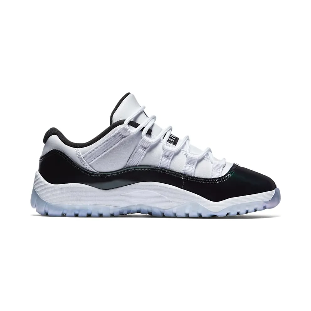 Jordan 11 Retro Low Iridescent (PS) White/Black-Emerald Rise (505835-145)