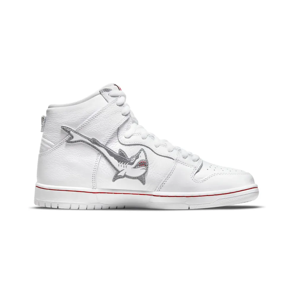 Nike x Oski SB Dunk High Great White Shark – “White / Grey / Red” (DC8908-105)