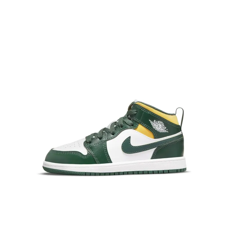 Air Jordan 1 Mid Green Yellow Sonics (PS) (640734-371)