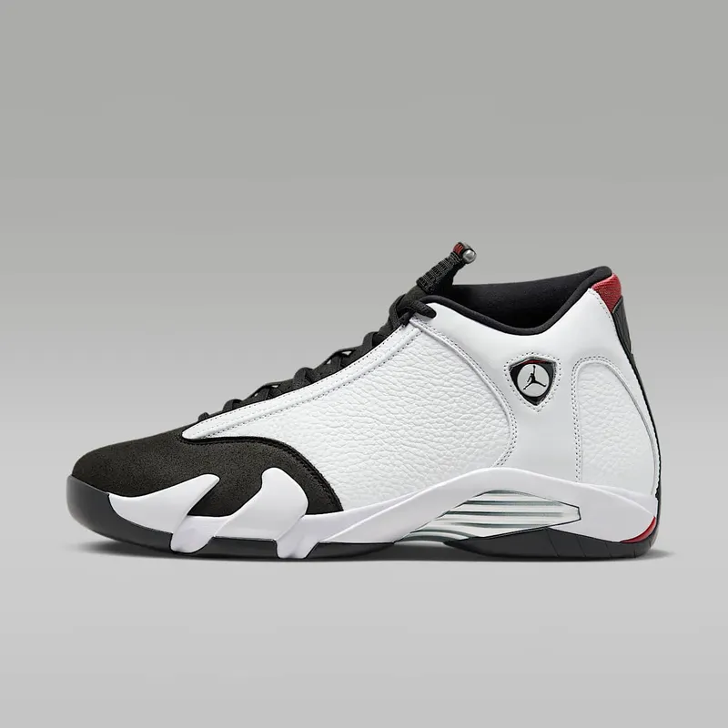 Air Jordan 14 Retro Black Toe “White / Black / Metallic Silver / Varsity Red” (487471-160)