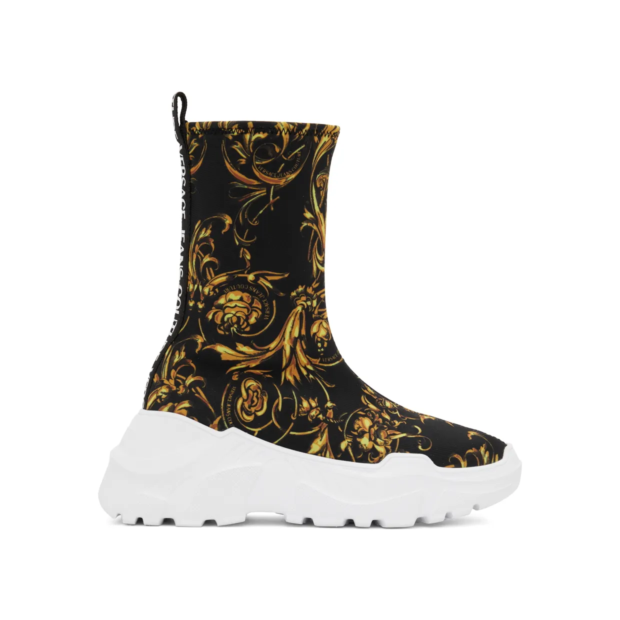 Versace Jeans Couture Black Barocco Speedtrack High-Top Sneakers (E72VA3SC9EZS033)