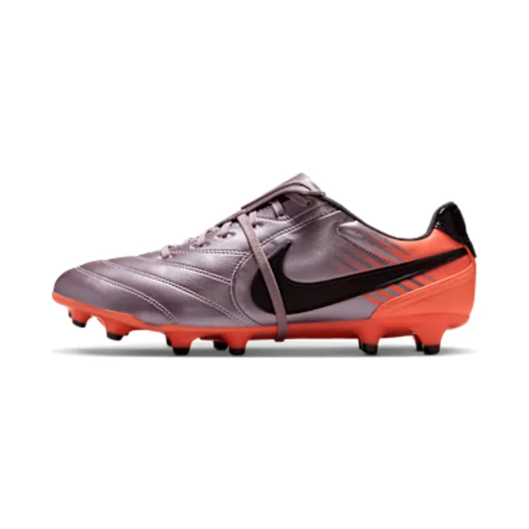 Nike Tiempo Ligera Pro Artificial-Grass Low-Top “Bleached Lilac / Total Orange / Black” (IO4401-500)