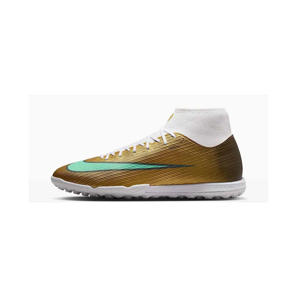Nike Mercurial Superfly 11 Academy ‘Kylian Mbappé’ Turf High-Top “Metallic Gold/Green Glow” (IR0787-701)