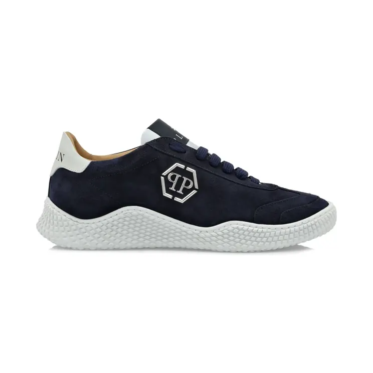 Philipp Plein Wildleder-Sneakers -Schild “Blue” (PADSUSC0585PLE009N)