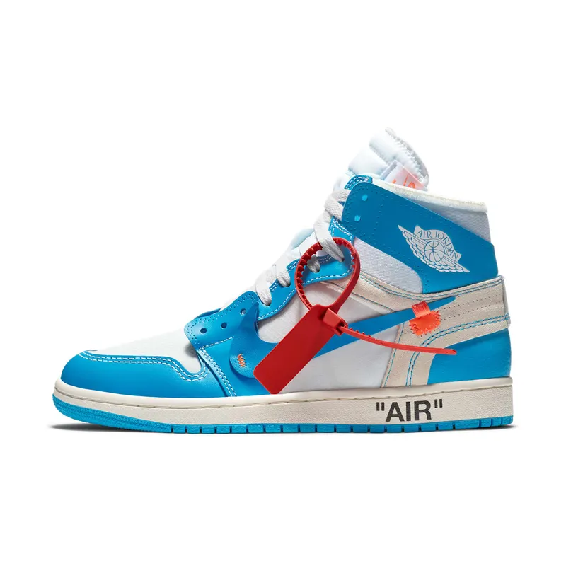 Air Jordan x Off White Nike AJ I 1 ‘Powder Blue’ (UNC) (2018) (AQ0818-148)