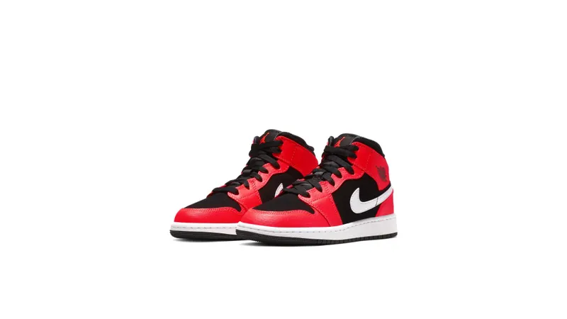 Jordan 1 Mid Infrared 23 (GS) Black/White-Infrared 23 (554725-061)