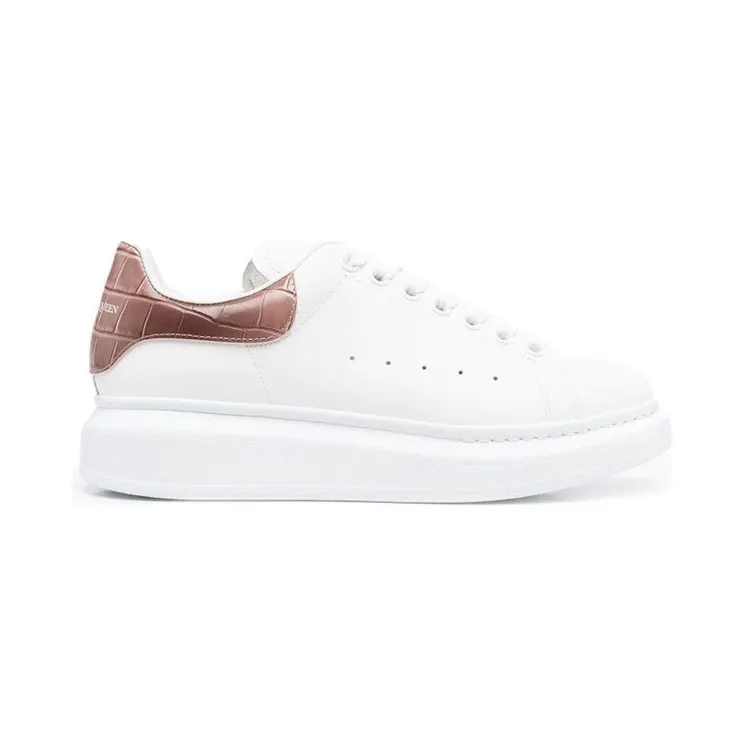 Alexander McQueen Oversized White Burnt Pink Croc (553770 WICG6 9886)