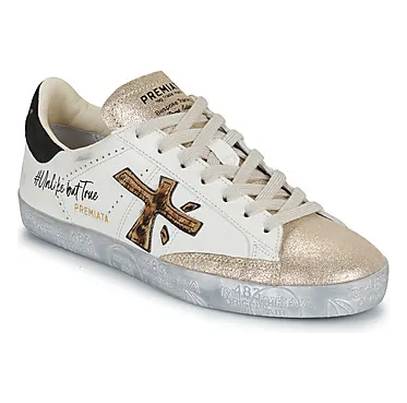 Premiata Sneakers mit Leoparden-Motiv – Weiß (STEVEND7605)