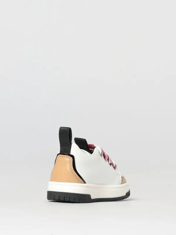 Moschino Leather Sneakers with Printed Logo Beige (8297201) (2)