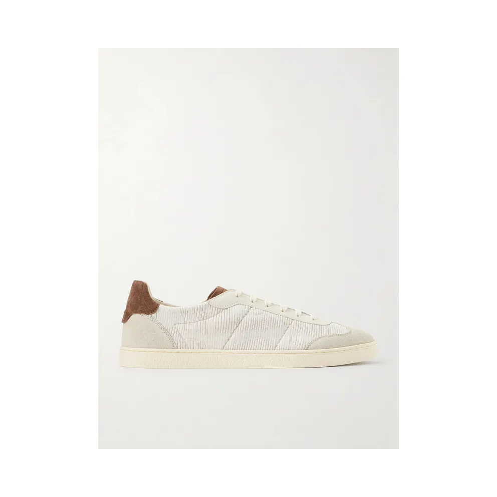 Brunello Cucinelli Suede and Cotton Neutral (MZURMSJ344)