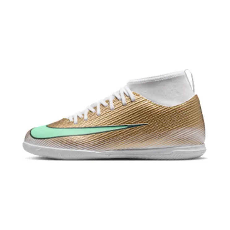 Nike Jr Mercurial Superfly 11 Club ‘Kylian Mbappé’ ‘ Multi-Ground High-Top “Metallic Gold/Green Glow” (IV5830-701)