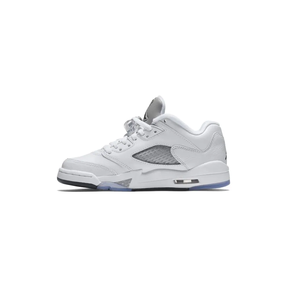 Jordan 5 Retro Low Wolf Grey (GS) White/Black-Wolf Grey (819172-122)