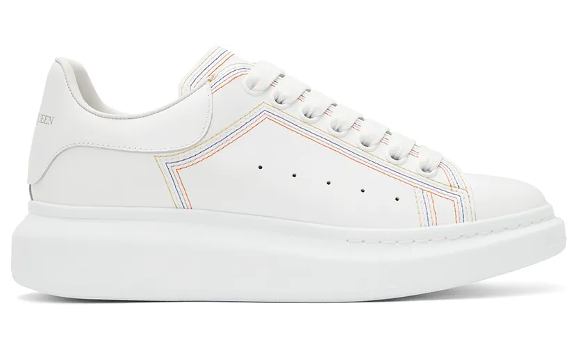 Alexander McQueen White Embroidered Oversized Sneakers (662639WIA4R)