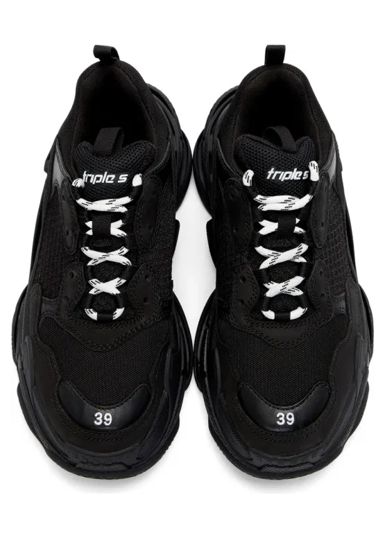 Balenciaga Black Triple S Sneakers (534217 W09O1) (4)