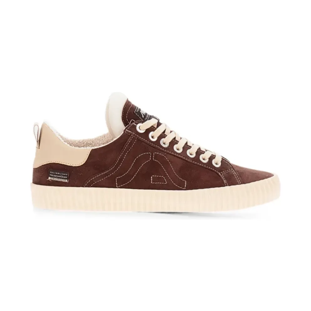 springa Wavy suede logo-patch – Bruin (WAVYSUEDEBROWN)
