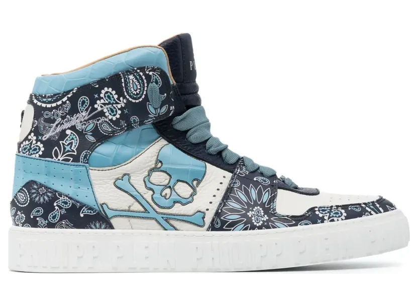 Philipp Plein High-Top-Sneakers mit Paisley-Print – Blau (FACSMSC3840PLE010N)