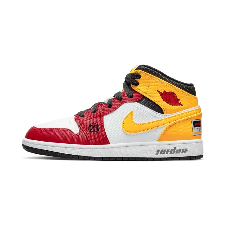 Air Jordan 1 Mid SE Motorsports (GS) – “White / Varsity Red / Yellow” (DJ0336-067)
